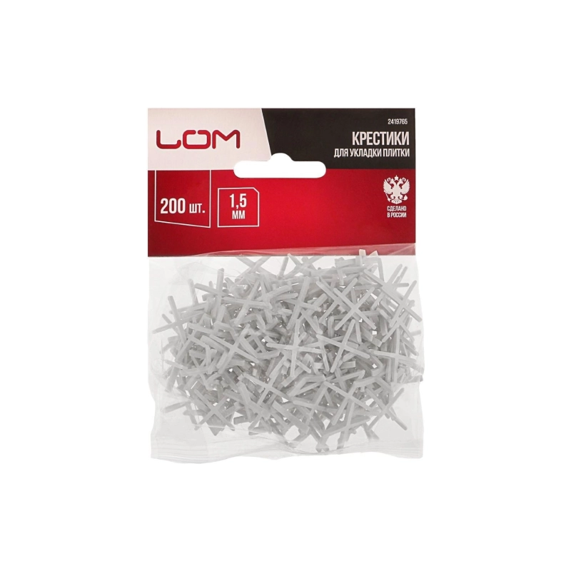 СЛ Крестики д/плитки ЛОМ, 1.5 мм (200 шт) (2419765)