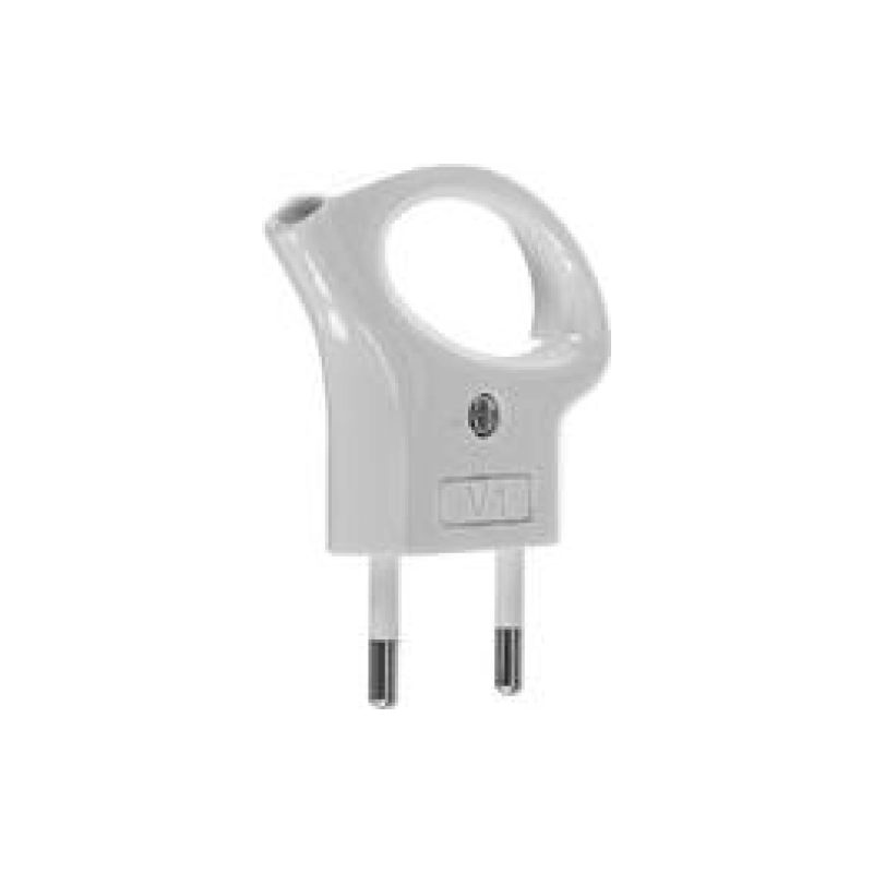Вилка ЭРА угловая с кольцом б/з 10А Vx1-W, бел.