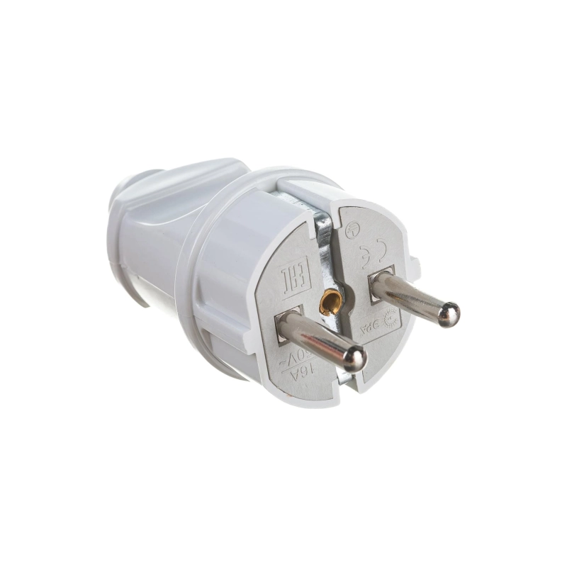 Вилка ЭРА c/з 16А Vx2-W, бел.