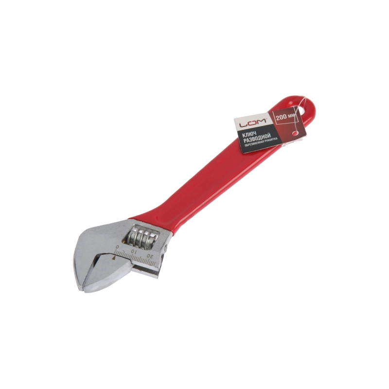 СЛ Ключ разводной ЛОМ, обрезиненная рукоятка, 200мм (1647008)