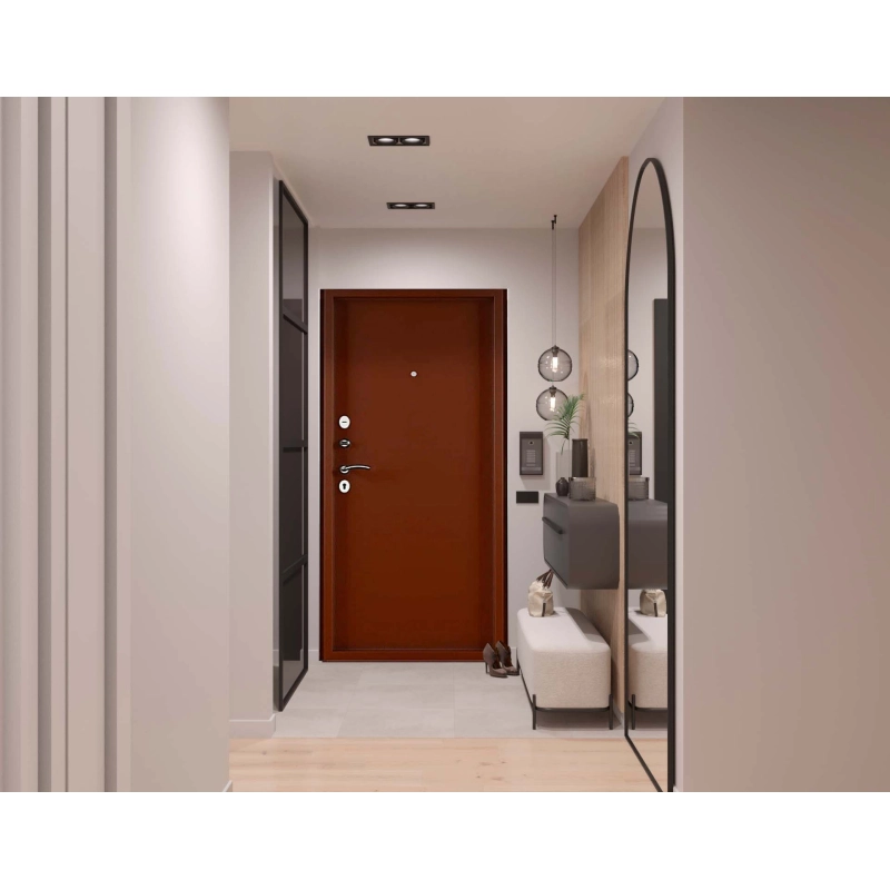 Дверь входная ТИТАН-2050/860R мет/мет.антик медь (аналог Практик)