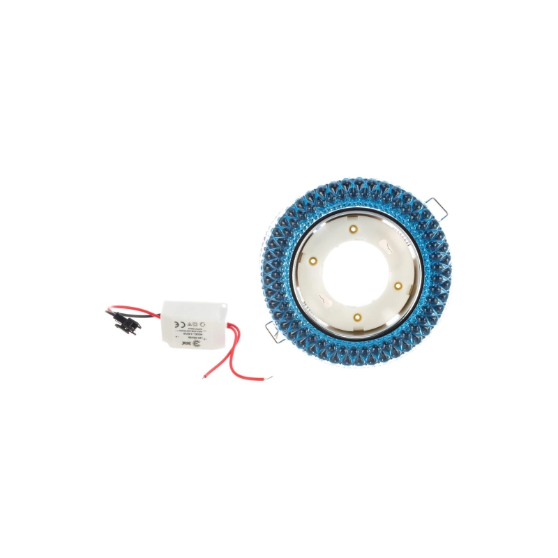 Св-к ЭРА DK LD23 BL1/WH декор со светод.подсв Gx53 голубой