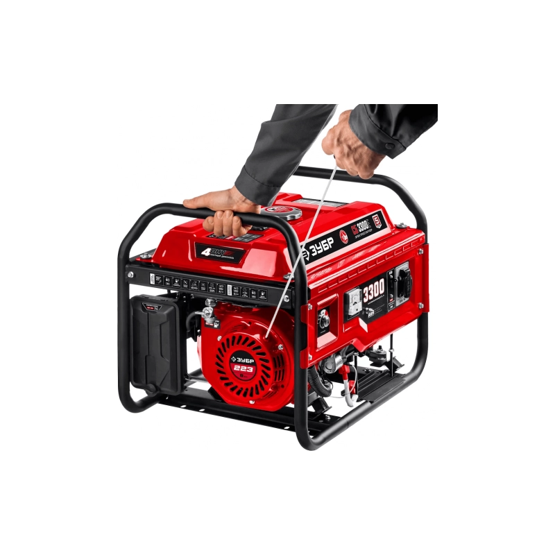 Бензиновый генератор с электростартером 3300Вт ЗУБР (СБ-3300Е)