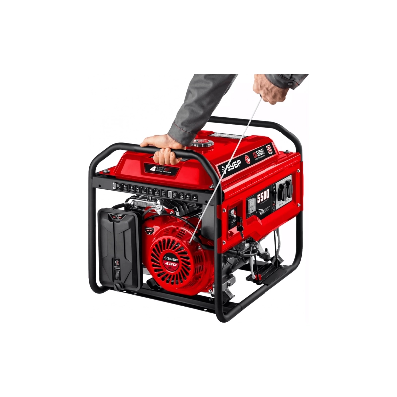 Бензиновый генератор с электростартером 5500Вт ЗУБР (СБ-5500Е)