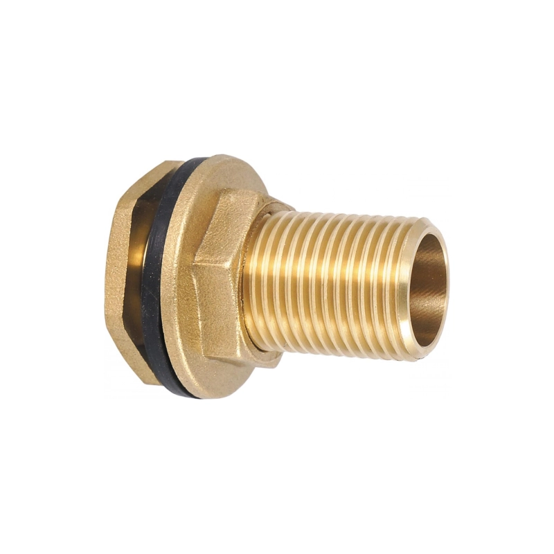 Л Штуцер с поджимной гайкой (для ёмкостей) 3/4, латунь TIM