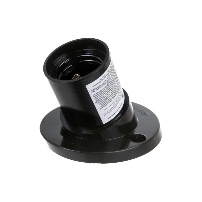 Патрон ЭРА Е-27 бакелит настенный черный