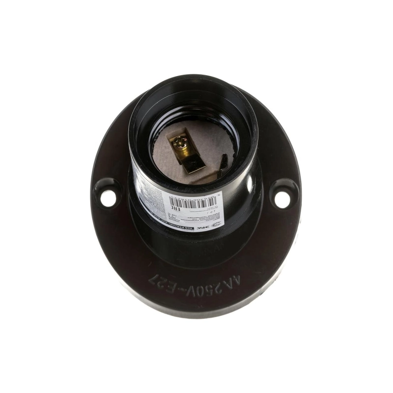 Патрон ЭРА Е-27 бакелит настенный черный