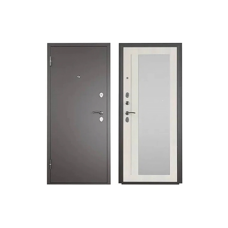 Дверь входная ТИТАН-2050/860R Зеркало графит