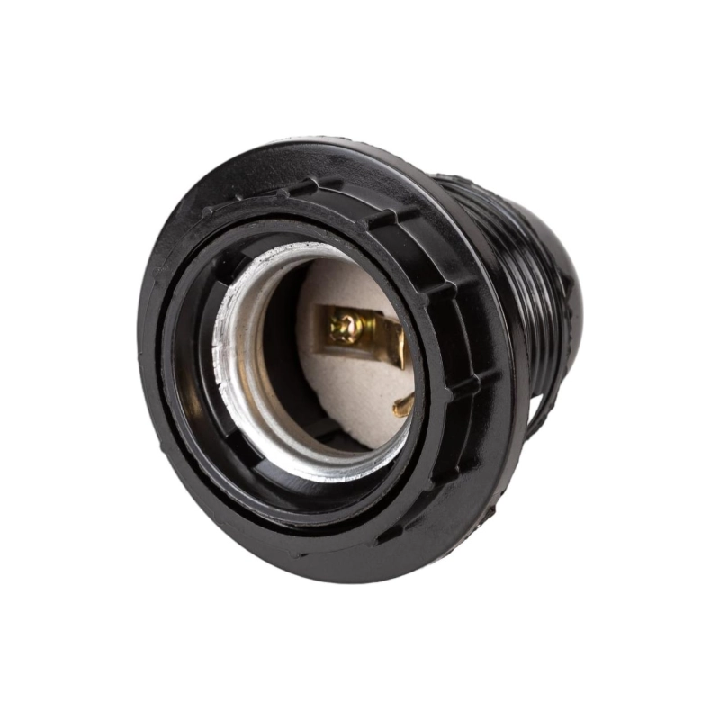 Патрон ЭРА Е-27 бакелит с кольцом черный