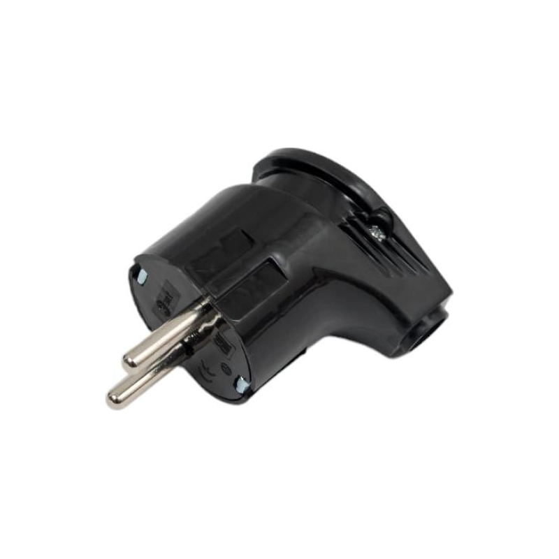 Вилка ЭРА Vx3-В с/з угловая 16А черная