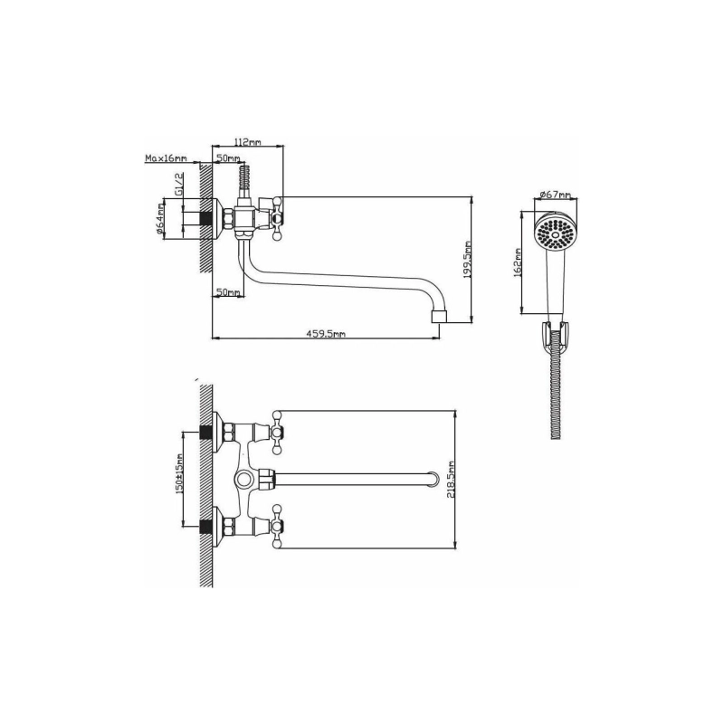 Смеситель Diadonna универс. с кругл. изливом D226-65