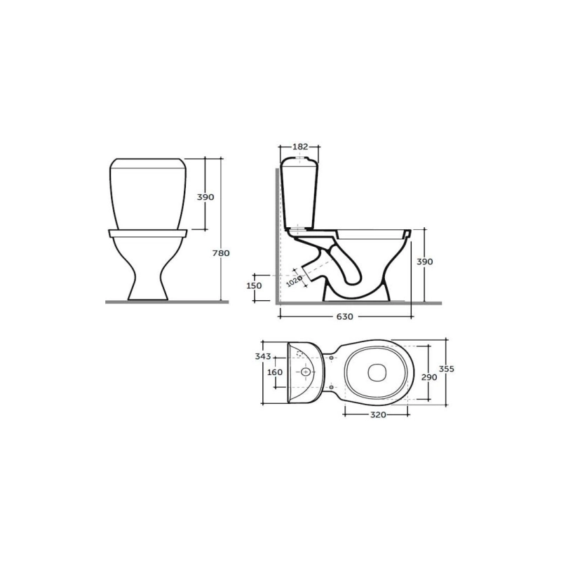 Унитаз в компл. Симпл МС бел. н/п Инкоэр (сид+крепл) с1
