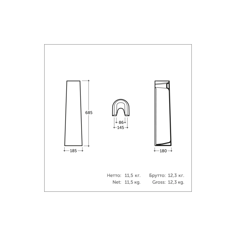 Пьедестал керам. д/умывальника Элит-N белый с1