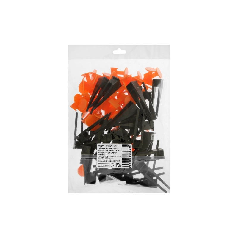 СЛ Система выравн. плитки ЛОМ, зажим 1,5 мм + клин (40+40 шт), пакет (7161870)