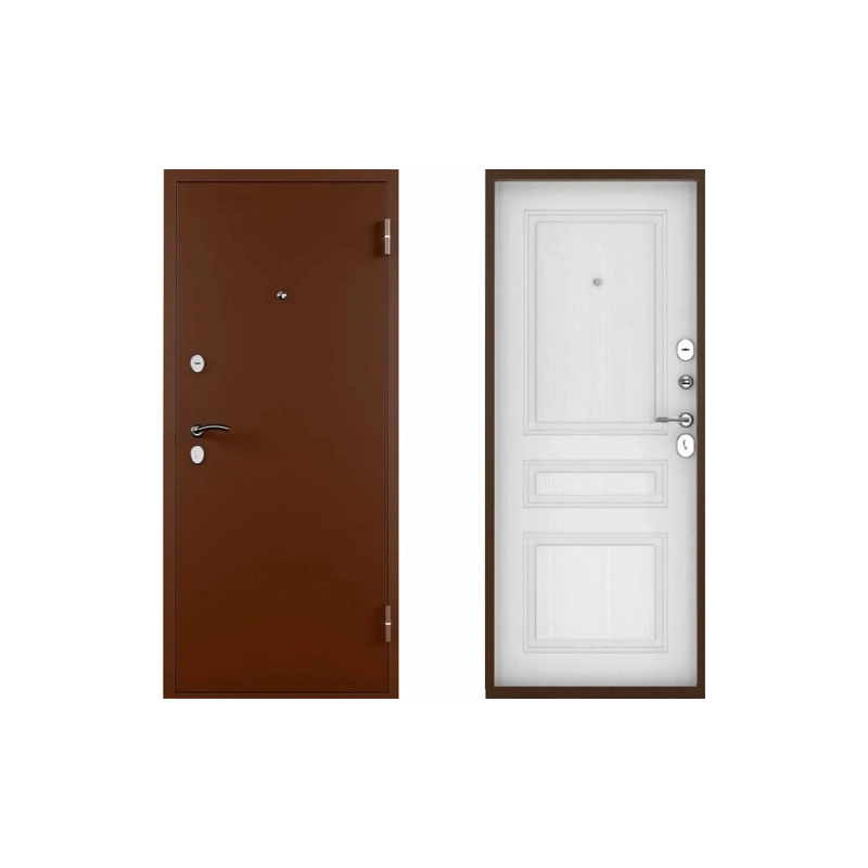 Дверь входная ТИТАН-2050/960L Ясень белоснежн.антик медь (аналог Практик)