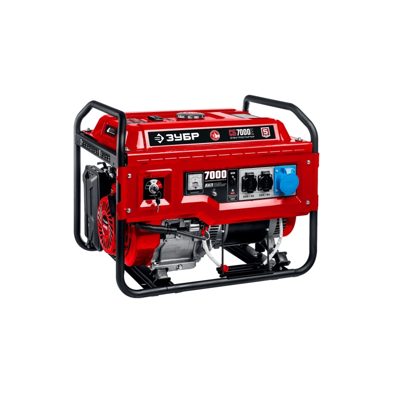 Бензиновый генератор с электростартером 7000Вт ЗУБР (СБ-7000Е)
