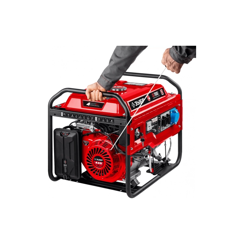 Бензиновый генератор с электростартером 7000Вт ЗУБР (СБ-7000Е)