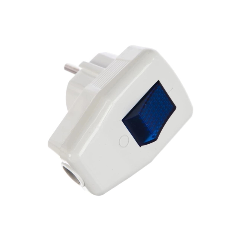 Вилка ЭРА Vx5-В с/з с выкл. 16А белая