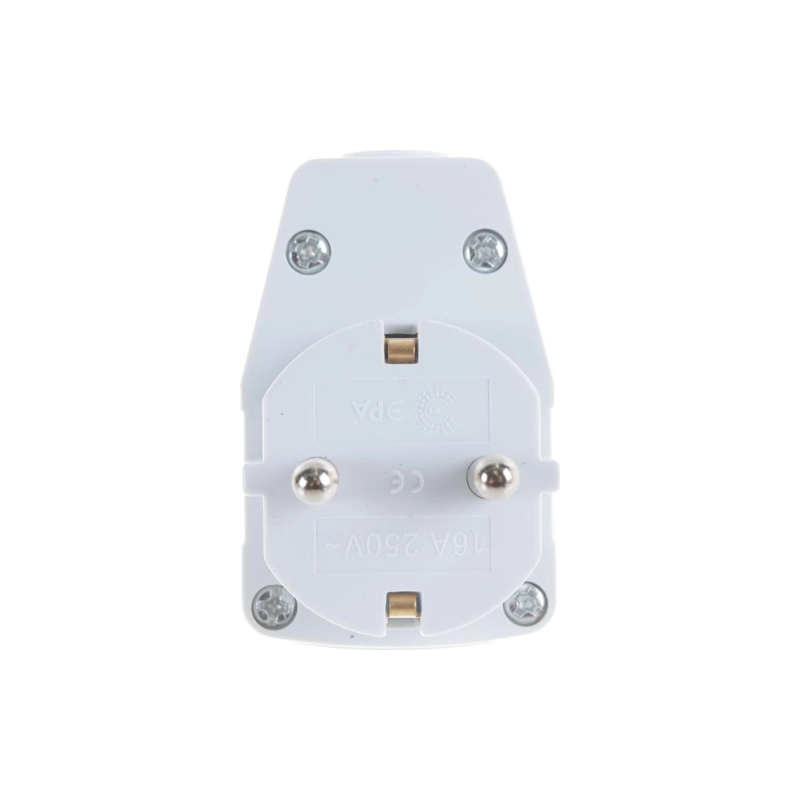 Вилка ЭРА Vx5-В с/з с выкл. 16А белая