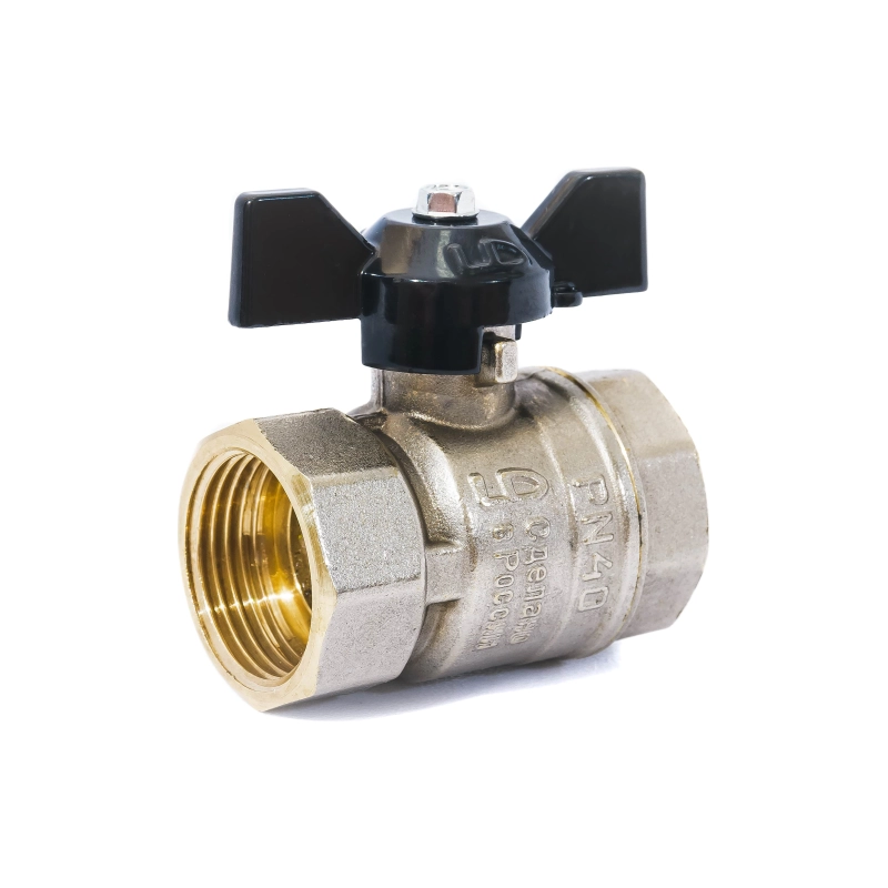 Кран шар. лат. ник. 1/2 ГГ PN40 ручка Стандарт Dist