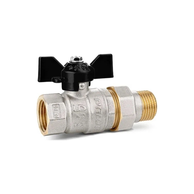 Кран шар. лат. ник. 1/2 ГШ PN40 бабочка Стандарт Dist