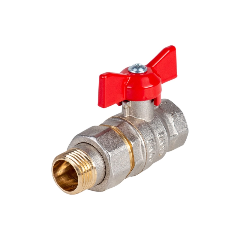 Кран шар. лат. ник. американка 1/2 Г PN40 бабочка Стандарт Dist