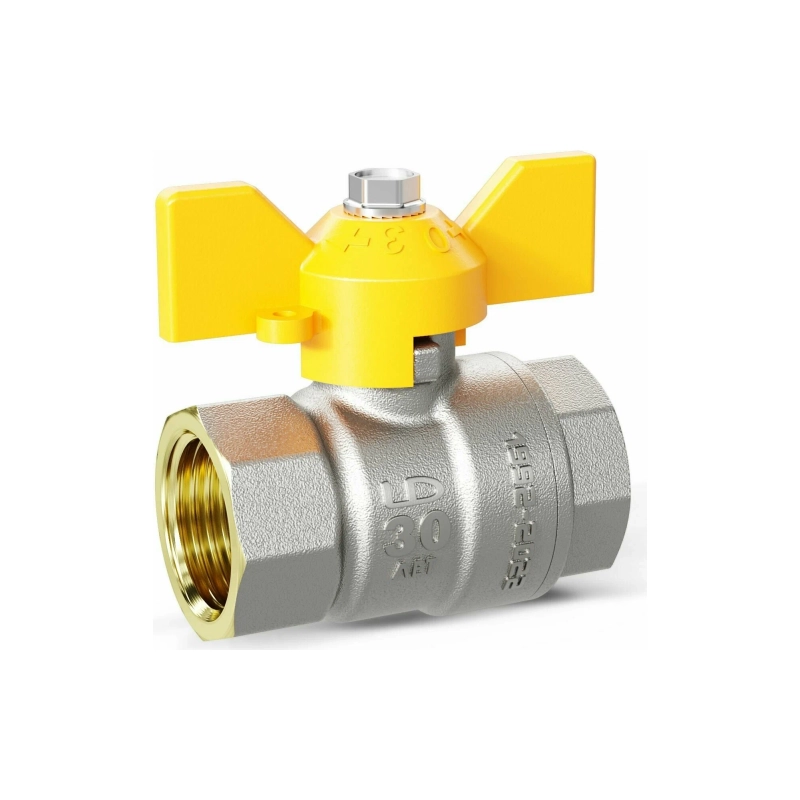 Кран шар. лат. газ 1/2 ГГ PN40 бабочка Стандарт Dist