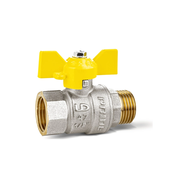 Кран шар. лат. газ 1/2 ГШ PN40 бабочка Стандарт Dist