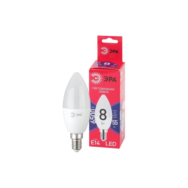 Лампа ЭРА ECO LED-свеча B35-8W-865-E14