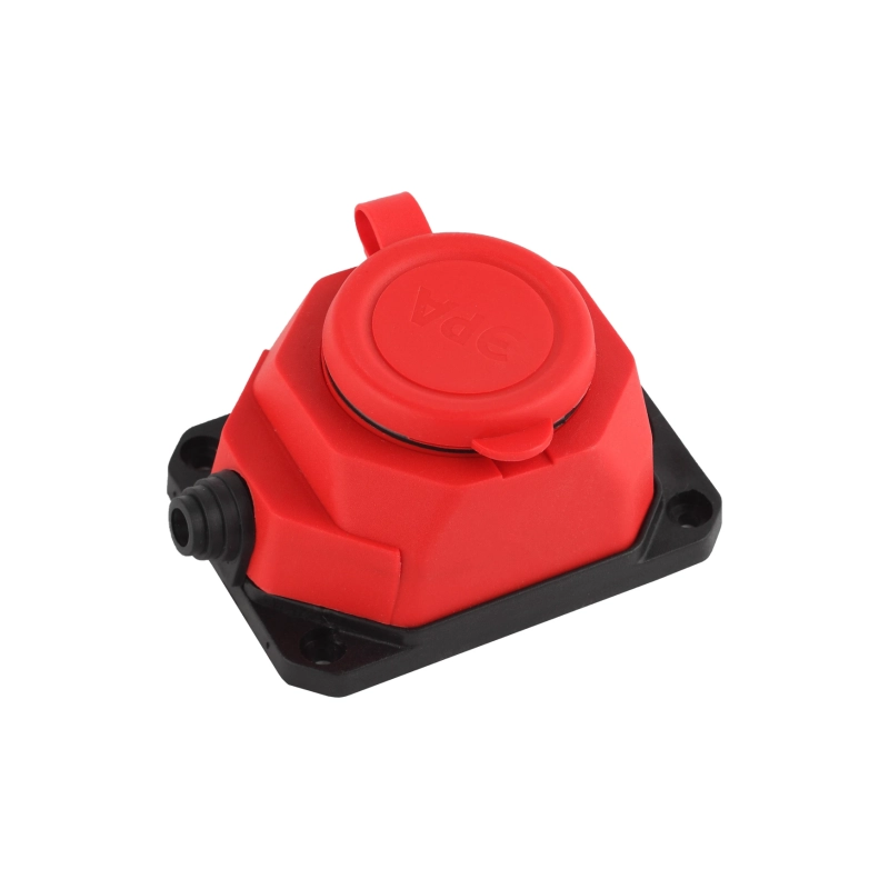 Колодка ЭРА 1-я с/з IP44 каучук, красная