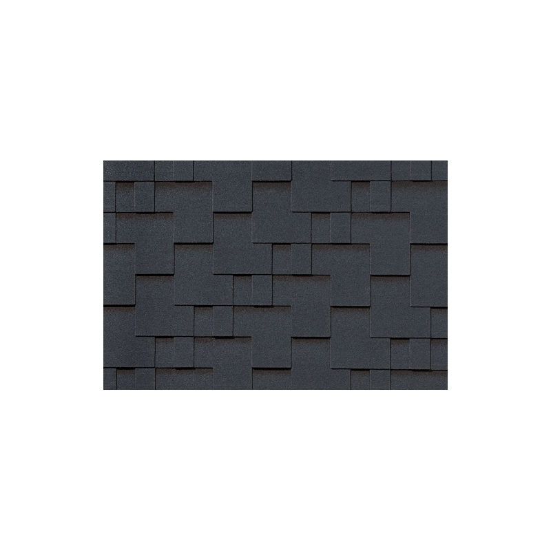 Битумная черепица Roofshield Премиум Модерн Бархатно-черный (3м.кв.)