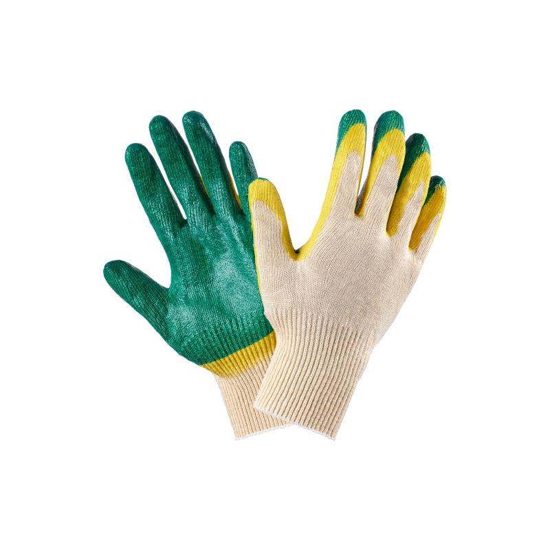 Перчатки х/б с 2-слойным латексным покрытием (зел)