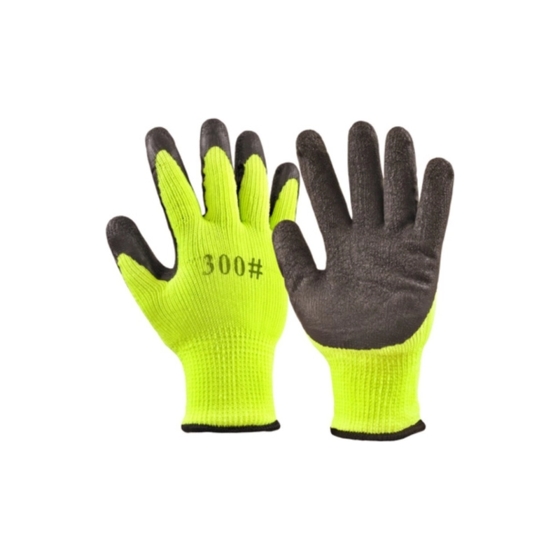 Перчатки акриловые, рифленые утепленные (2й облив)