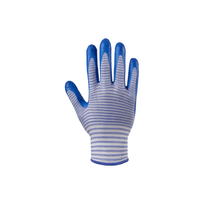 Перчатки нейлоновые с нитрил. покрытием, синие