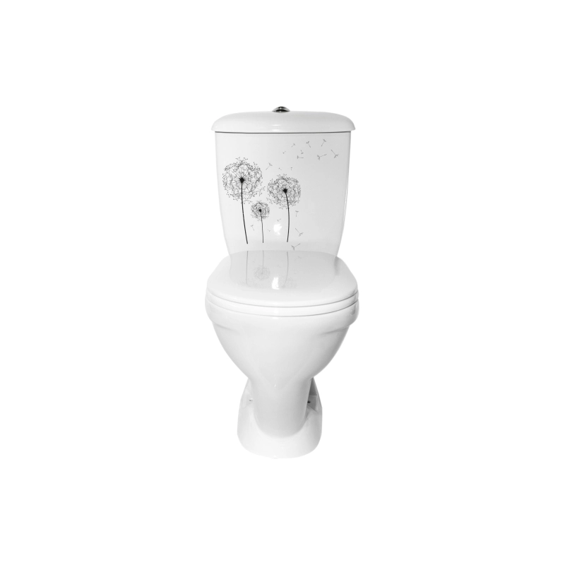 Унитаз-компакт Радуга тарельчатый декор одуван. Стандарт