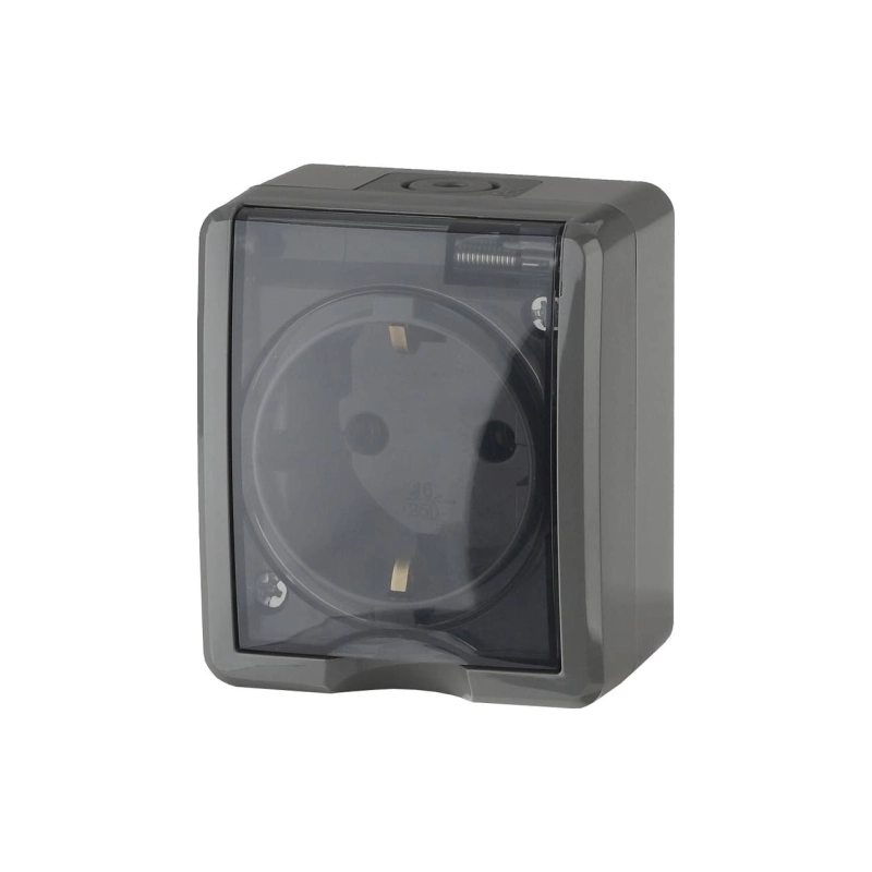 Розетка ЭКСПЕРТ 1-ая нар. с/з серая IP54 11-2401-03