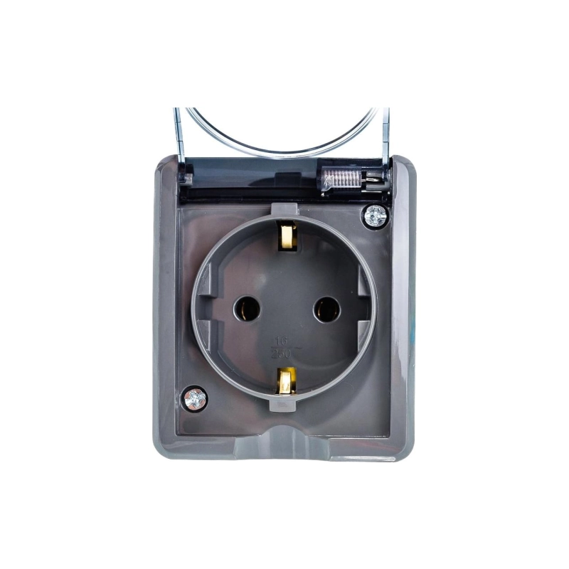Розетка ЭКСПЕРТ 1-ая нар. с/з серая IP54 11-2401-03