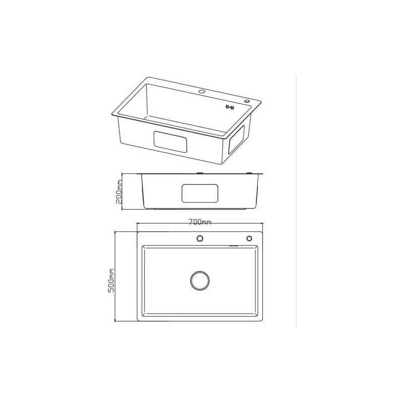 Мойка кухонная 70*50*20 (DS7050)