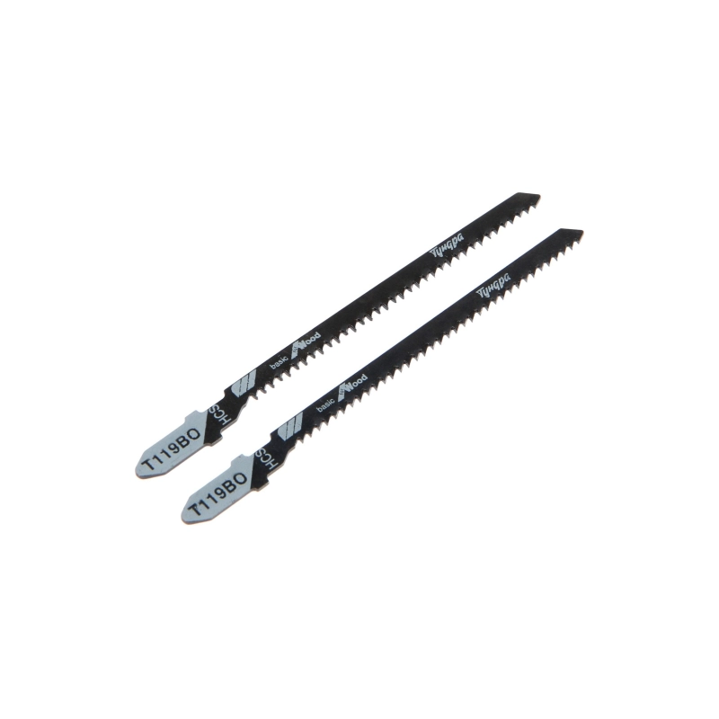 СЛ Пилки д/лобзика ТУНДРА по дереву (2 шт) фигурный рез, HCS, 75/100 х 2.5 мм (7347463)