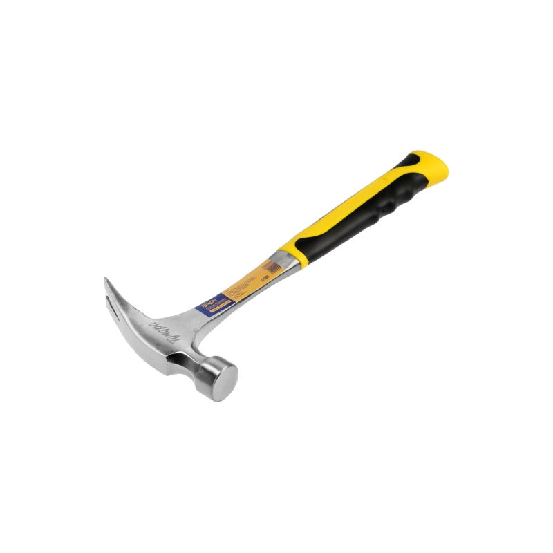 СЛ Молоток-гвоздодер ТУНДРА ПРОФИ, цельнокованый, двухкомп. рукоятка, 450 г (882014)