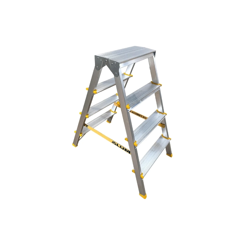 Двухсторонняя стремянка алюминиевая анодированная 4 ст. APD9204