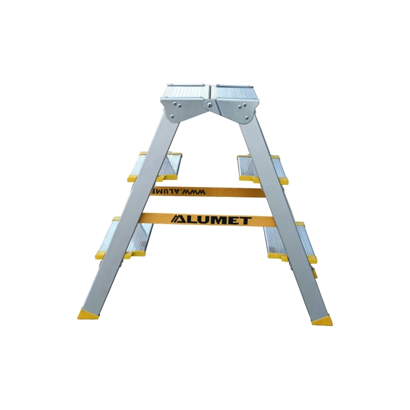 Двухсторонняя стремянка алюминиевая анодированная, ширина ступени 130 мм. 3 ст. ASD 5203