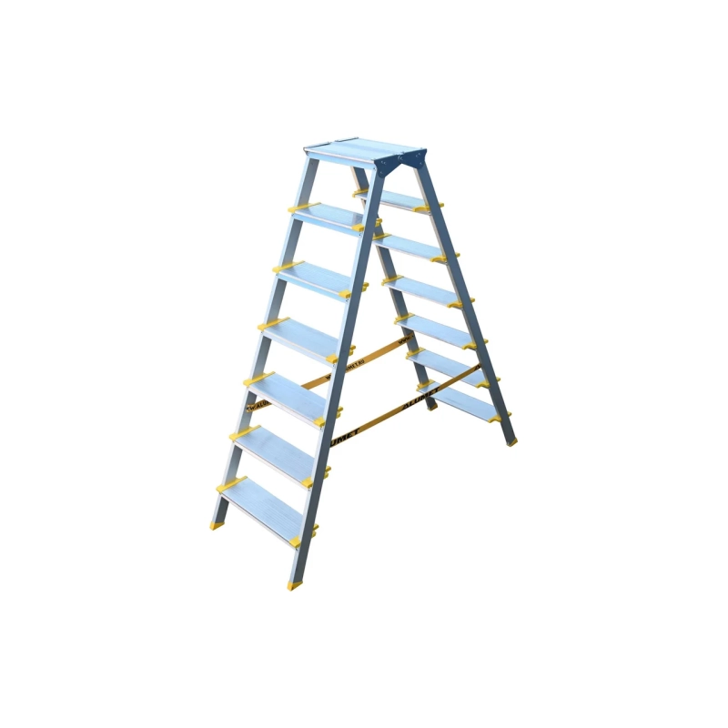 Двухсторонняя стремянка алюминиевая анодированная, ширина ступени 130 мм. 7 ст. ASD 5207