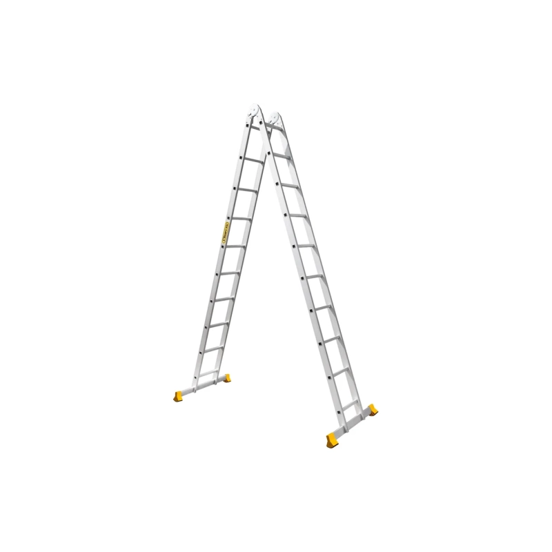 Лестница алюминиевая двухсекционная шарнирная профессиональная 2*10 Т210