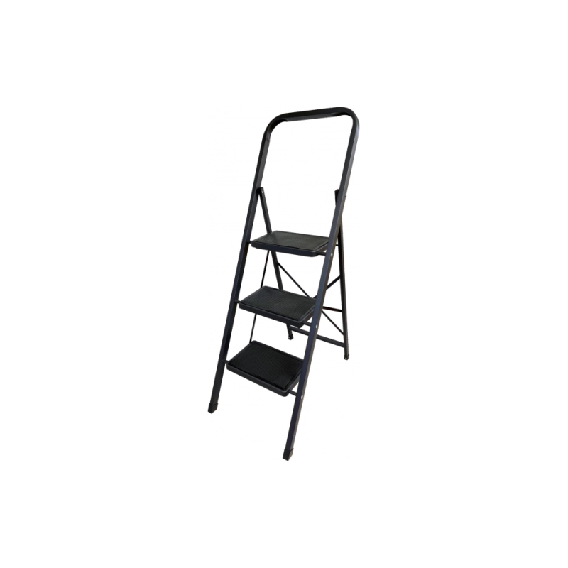 Стремянка 3 ступени стальная МК 803Р односторонняя с шир. пластик. ступенями