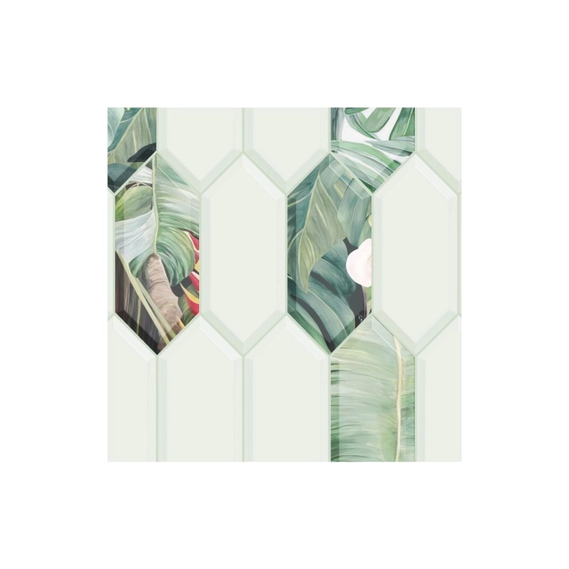 ВЕК Панель ПВХ (0,009*0,25*2,7) Тропикана бирюза вставка (глянец)