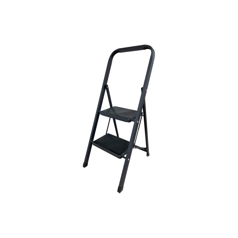 Стремянка 2 ступени стальная МК 802Р односторонняя с шир.пластик.ступенями