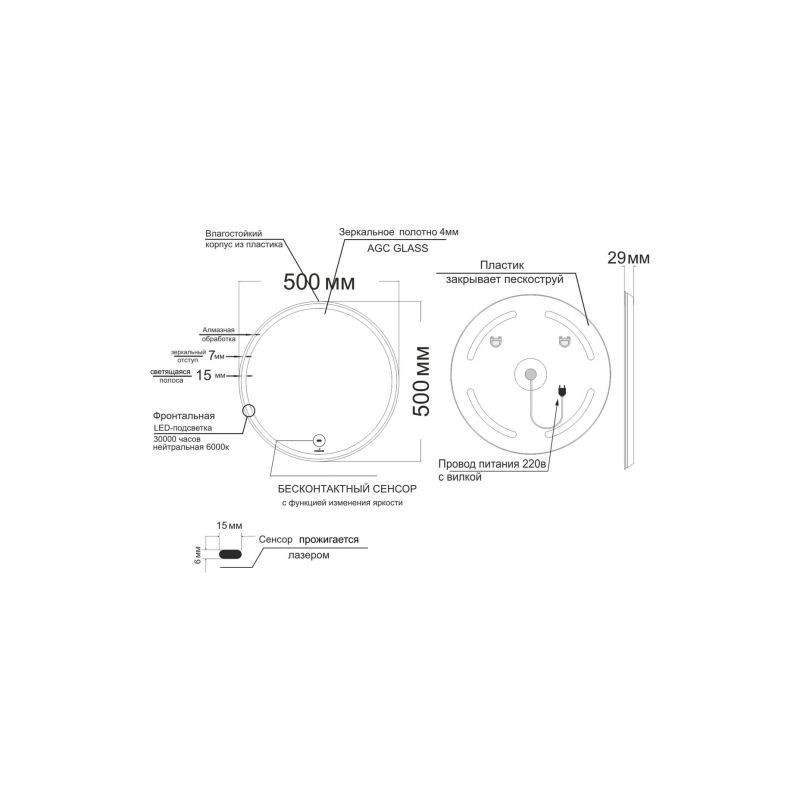 Зеркало MIXLINE 