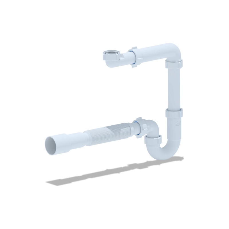 АНИ ПЛАСТ D1035S Сифон прям. с отв. для с/м безвыпуска с г/трубой 40*40/50