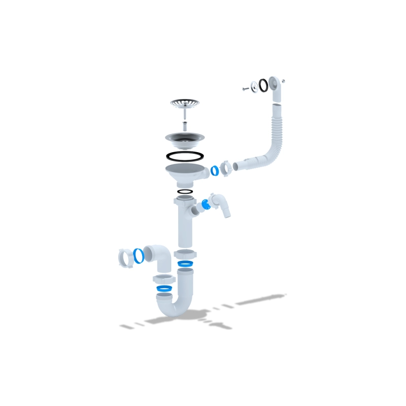АНИ ПЛАСТ D1042S Сифон прямоточный 3 1/2*40 с переливом и отв. с/м